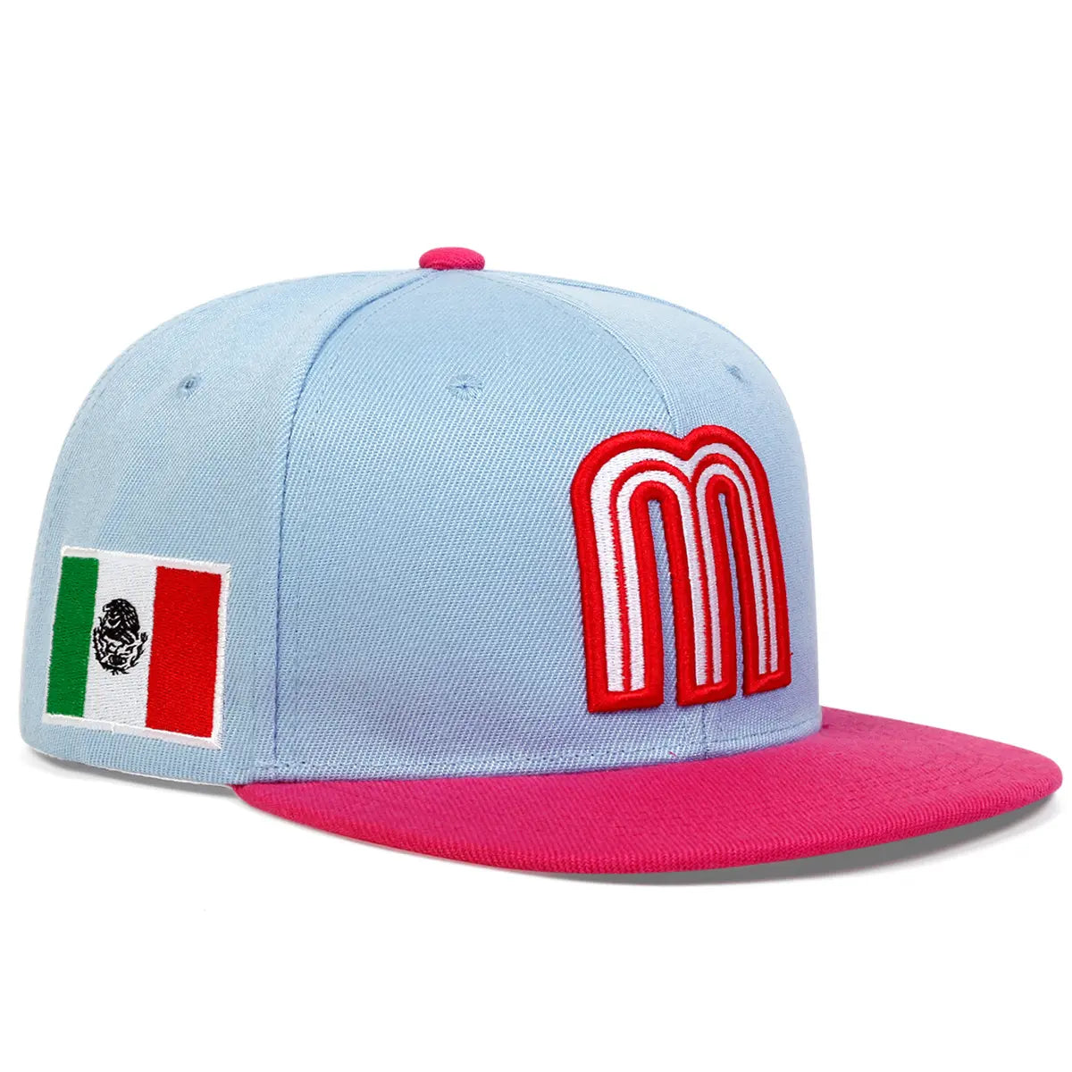 2026 Breathable Adjustable Baseball Cap, Unisex Mexico Flag Letter M Flat-Brimmed Cap, Casual Hip-Hop Street Style Dad Hats, Lightweight Design, Perfect for Sports, Travel and Daily Wear, Suitable for All Seasons