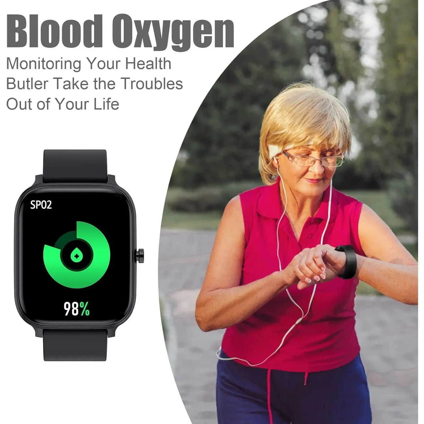 2026 US Spring Glow up Campaign: Smart Watch for Men Women 1.83" HD Touch Screen Bluetooth Fitness Tracker IP68 Waterproof Sports Watch Compatible with Iphone Android Samsung Step Counter Activity Tracker