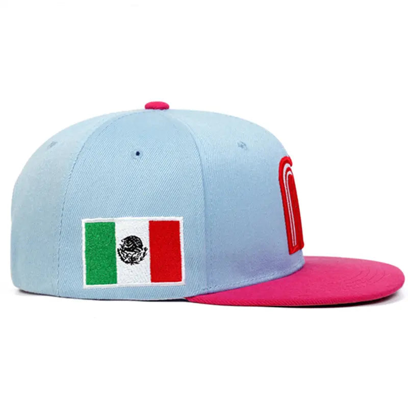 2026 Breathable Adjustable Baseball Cap, Unisex Mexico Flag Letter M Flat-Brimmed Cap, Casual Hip-Hop Street Style Dad Hats, Lightweight Design, Perfect for Sports, Travel and Daily Wear, Suitable for All Seasons