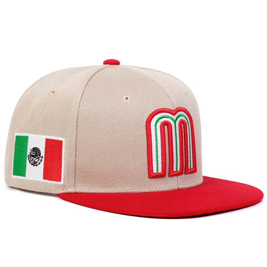 2026 Breathable Adjustable Baseball Cap, Unisex Mexico Flag Letter M Flat-Brimmed Cap, Casual Hip-Hop Street Style Dad Hats, Lightweight Design, Perfect for Sports, Travel and Daily Wear, Suitable for All Seasons
