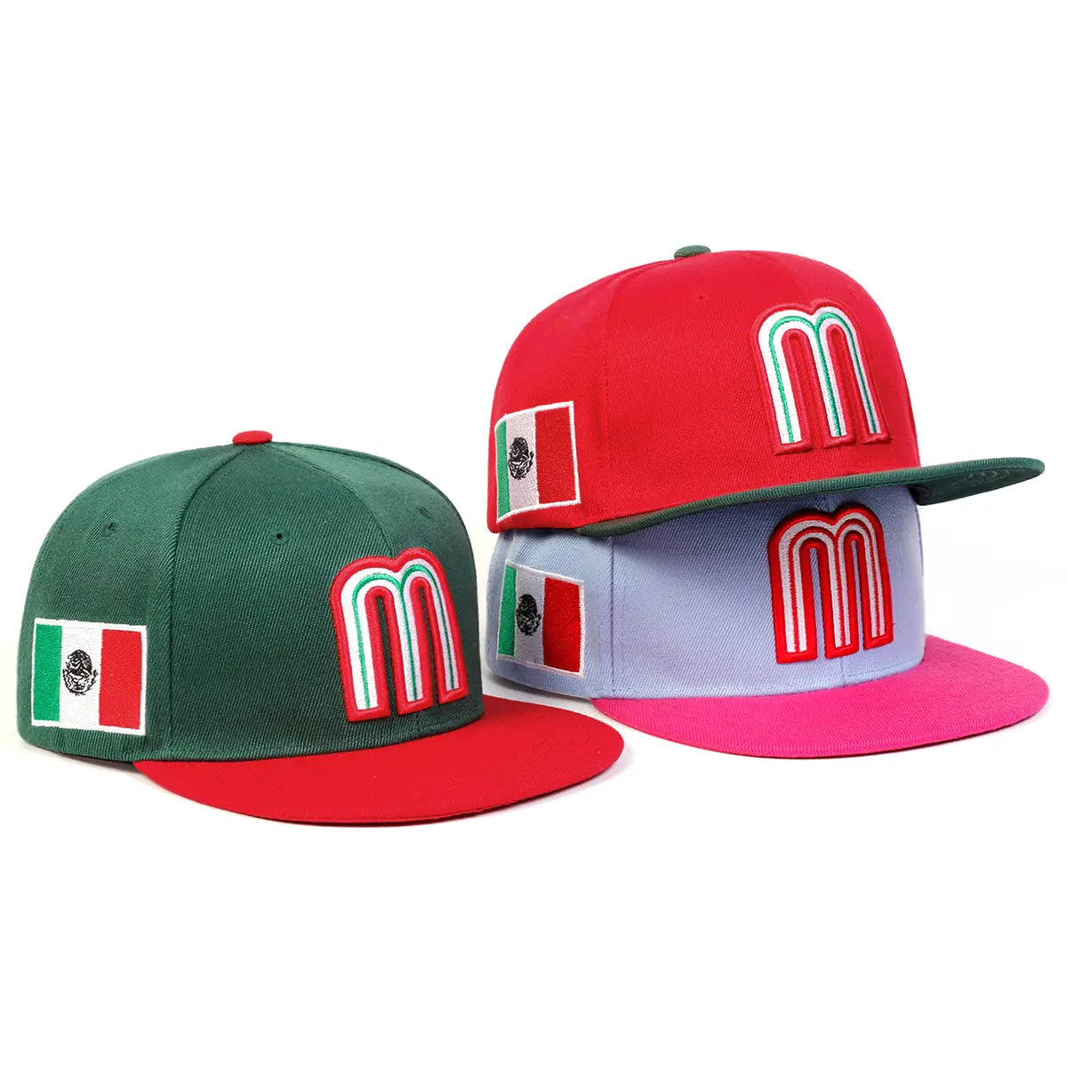 2026 Breathable Adjustable Baseball Cap, Unisex Mexico Flag Letter M Flat-Brimmed Cap, Casual Hip-Hop Street Style Dad Hats, Lightweight Design, Perfect for Sports, Travel and Daily Wear, Suitable for All Seasons