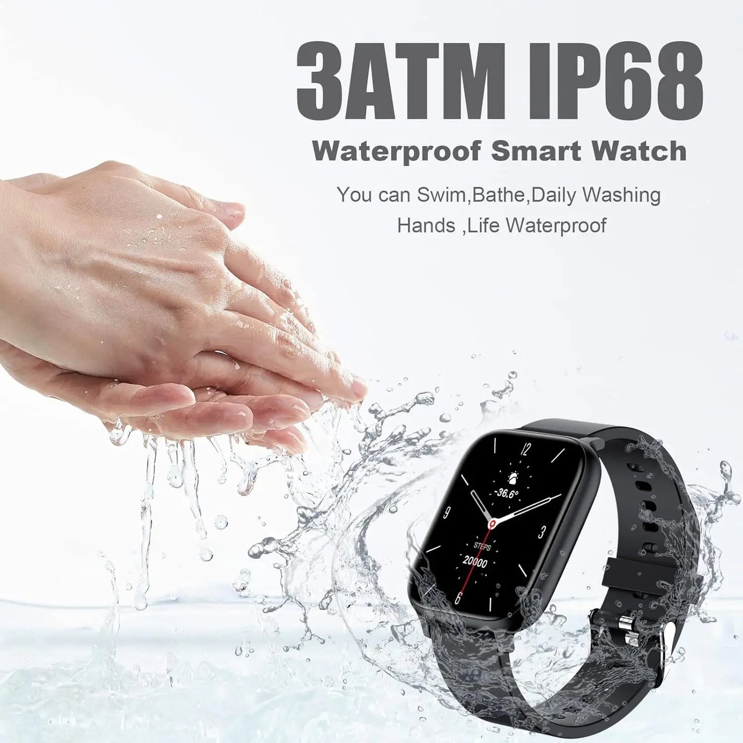 2026 US Spring Glow up Campaign: Smart Watch for Men Women 1.83" HD Touch Screen Bluetooth Fitness Tracker IP68 Waterproof Sports Watch Compatible with Iphone Android Samsung Step Counter Activity Tracker