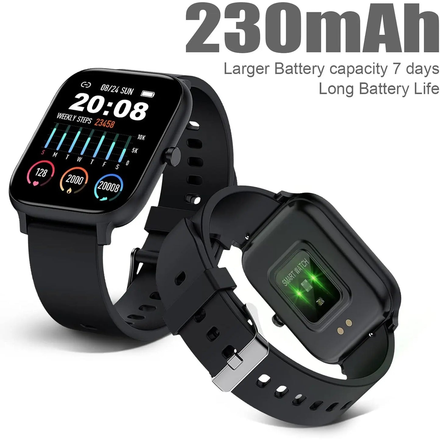 2026 US Spring Glow up Campaign: Smart Watch for Men Women 1.83" HD Touch Screen Bluetooth Fitness Tracker IP68 Waterproof Sports Watch Compatible with Iphone Android Samsung Step Counter Activity Tracker